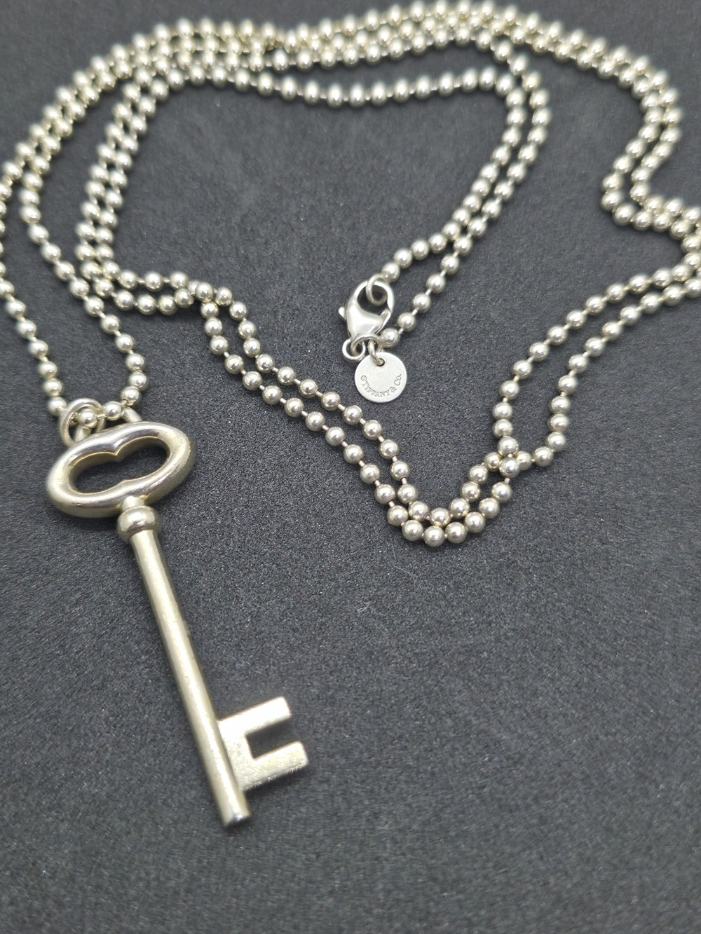 Tiffany & Co. Silver Key Pendant Necklace